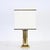 Table Lamp in Brass and White Silk Lampshade, Italy, 1970s For Sale - Image 4 of 14