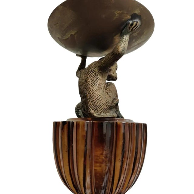 Vintage Ornate Monkey Candle Torchières - a Pair For Sale - Image 4 of 8