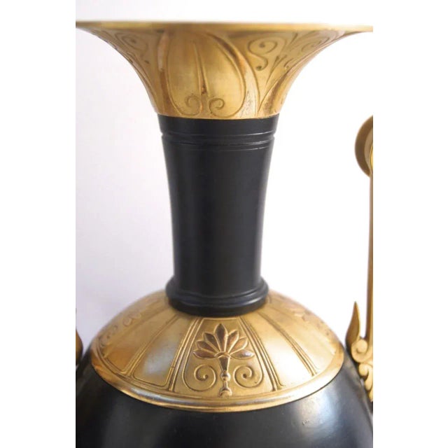 Metal 19th Century Urns with Gilt Bronze Ormolu Mounts - A Pair For Sale - Image 7 of 9