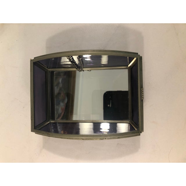 Mexican Purple Decorative Box With Mirrored Insert For Sale - Image 4 of 7