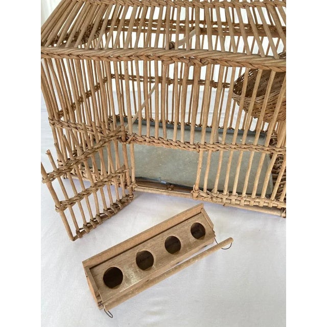 French Woven Reed Birdcage For Sale - Image 4 of 6