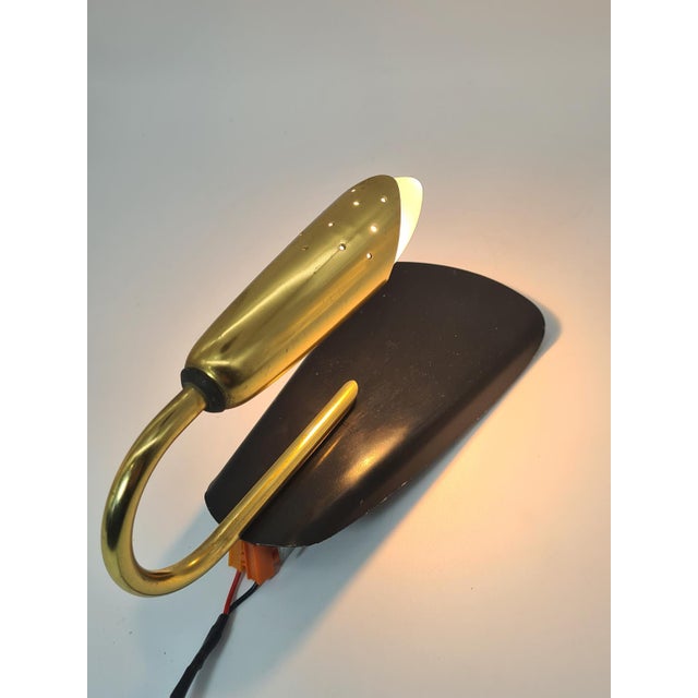 Black Modernist Wall Sconces in Brass and Aluminum, Europe, 1970s, Set of 2 For Sale - Image 8 of 14