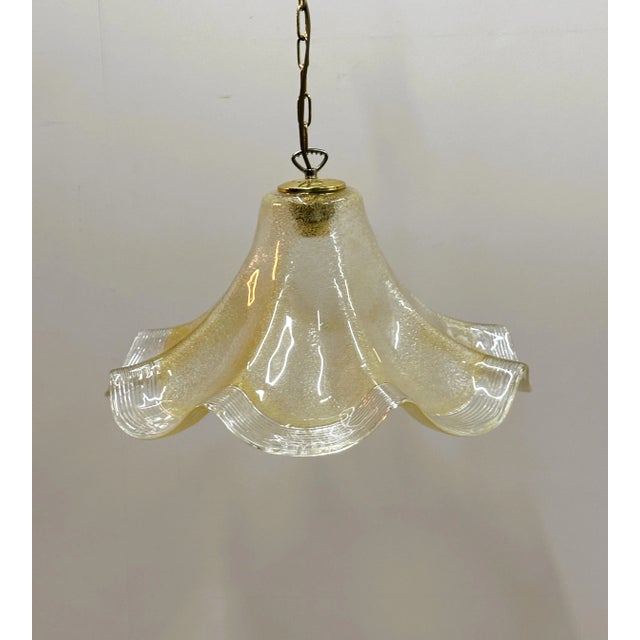Yellow Vintage Umbrella Pendant in Murano Glass, 1970s For Sale - Image 8 of 10