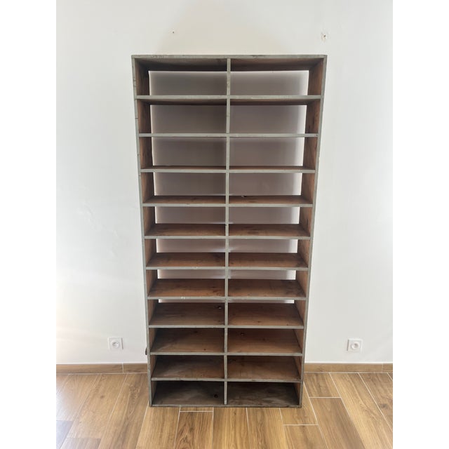 Large Antique Workshop Cabinet with Patinated Wooden Compartments, 1960s For Sale - Image 9 of 18