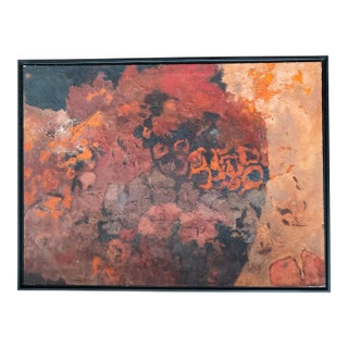 1960's Mid-Century Modern Abstract Oil and Sand Painting by George Vander Sluis For Sale