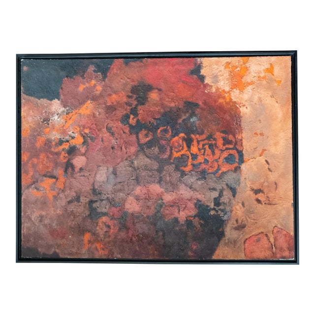 1960's Mid-Century Modern Abstract Oil and Sand Painting by George Vander Sluis For Sale