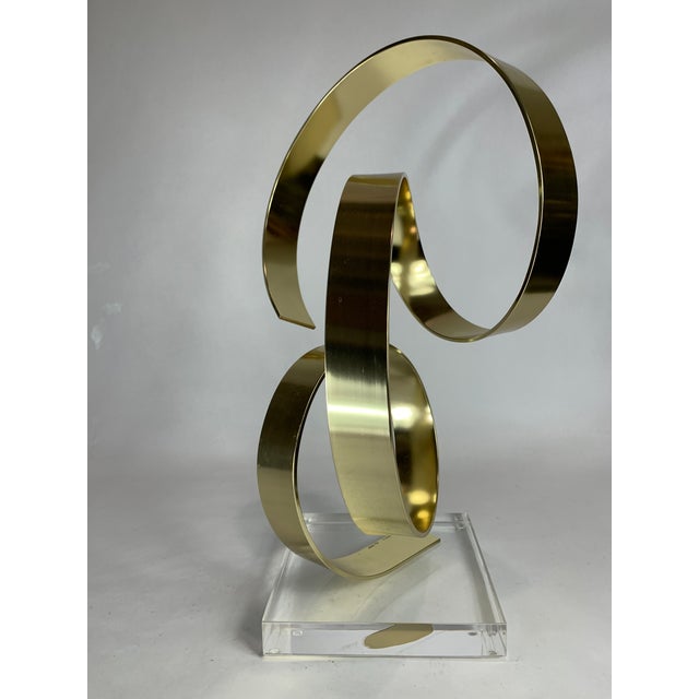Gold Late 20th Century Abstract Gold Aluminum Ribbon Sculpture by Dan Murphy For Sale - Image 8 of 9