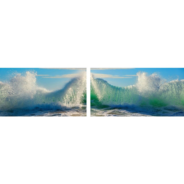 "Saltwater Slinky" - Contemporary Seascape Plexiglas Laminated Diptychy Photograph by George Diebold - Set of 2 For Sale