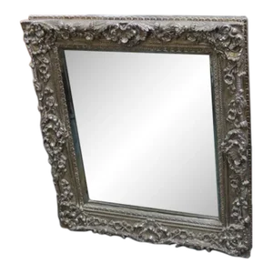 Antique Carved Wood Mirror Frame From India