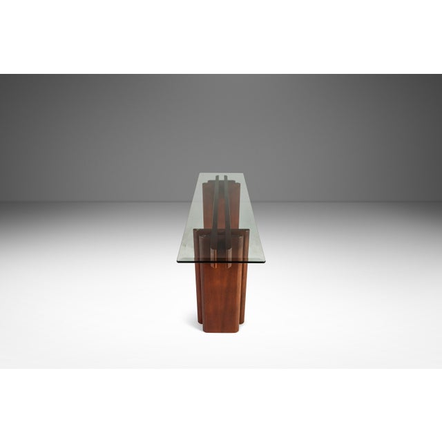 1970s Danish Mid-Century Modern Console Table in Teak W/ Glass Top by Gustav Gaarde for Trekanten, Denmark, C. 1970s For Sale - Image 5 of 18