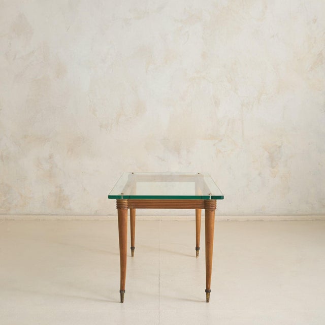 Mid-Century Modern Italian Fluted Wood Coffee Table in the Manner of Pier Luigi Colli, 1950s For Sale - Image 3 of 9