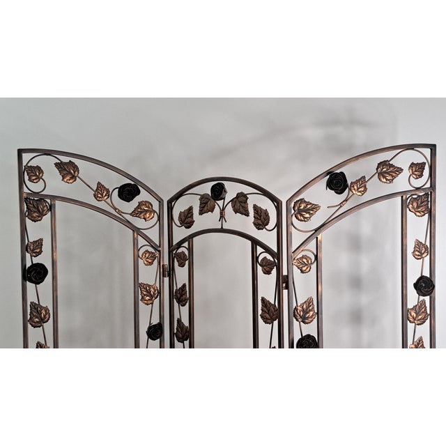 VTG Italian Gold Metal Grape Vine Folding Planter 3 Dividers Hollywood Regency For Sale - Image 13 of 17