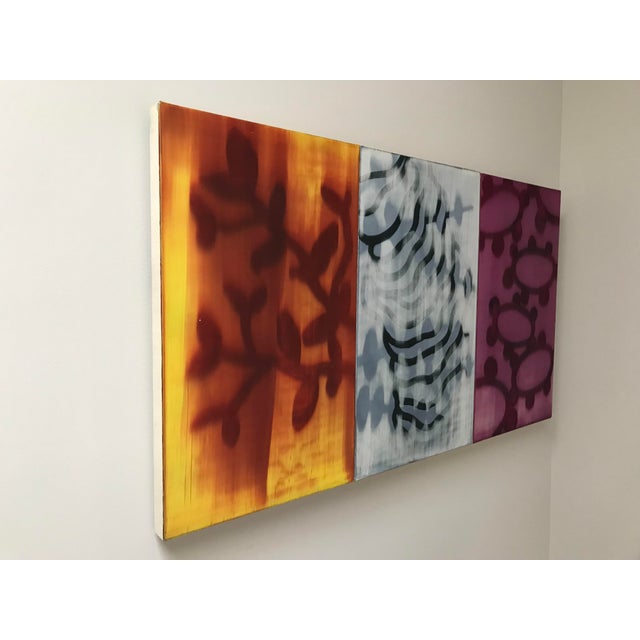 Contemporary Abstract Triptych Painting For Sale - Image 3 of 12