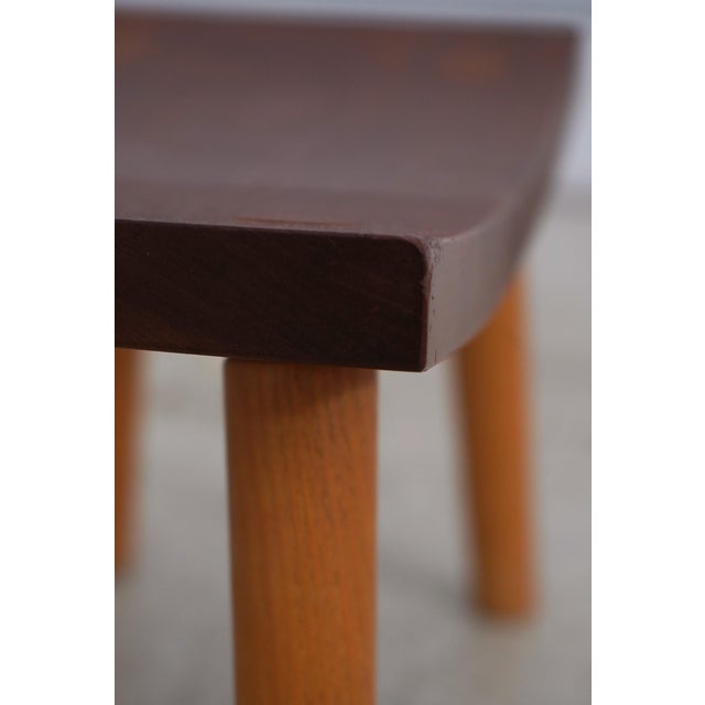 1990s Thomas Moser Cherry Curved Footstool For Sale - Image 9 of 12