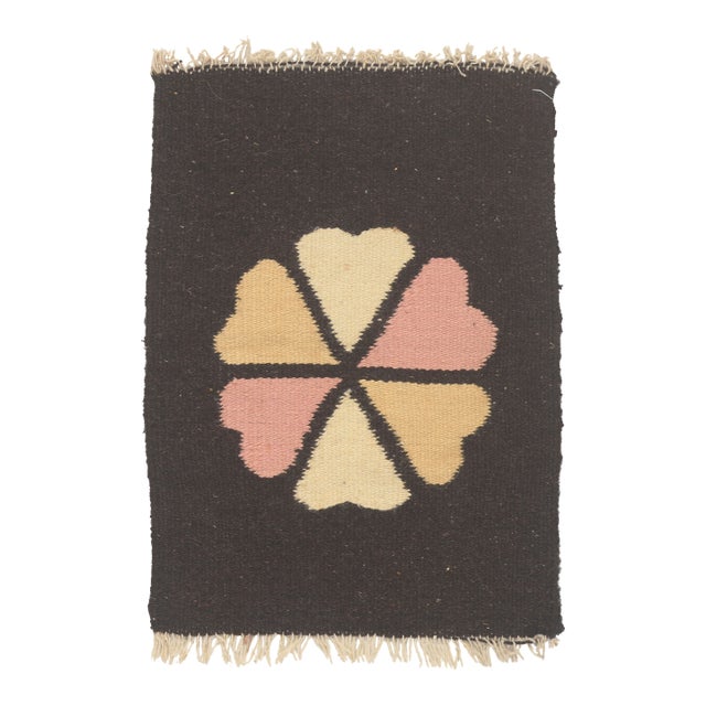 Vintage Mexican Zapotec Rug, 01'02 X 01'06 For Sale