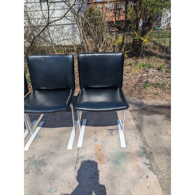 Metal 1970s Attributed to Giovanni Offredi for Saporiti Italia Dining Chairs Set of 4 For Sale - Image 7 of 9