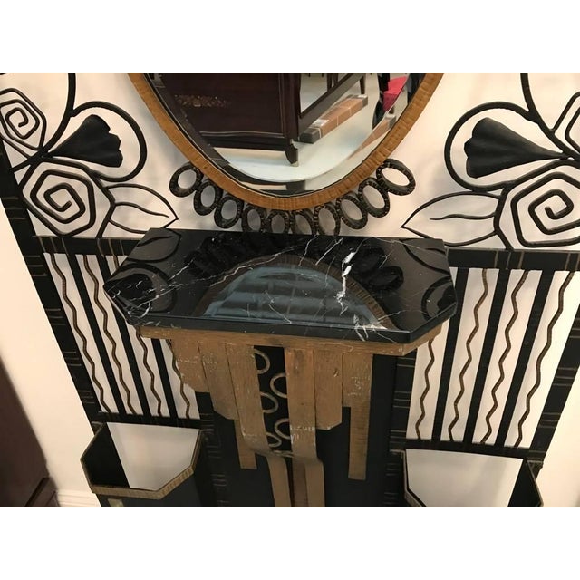 Glass French Art Deco Hall Tree in Edgar Brandt Style For Sale - Image 7 of 13