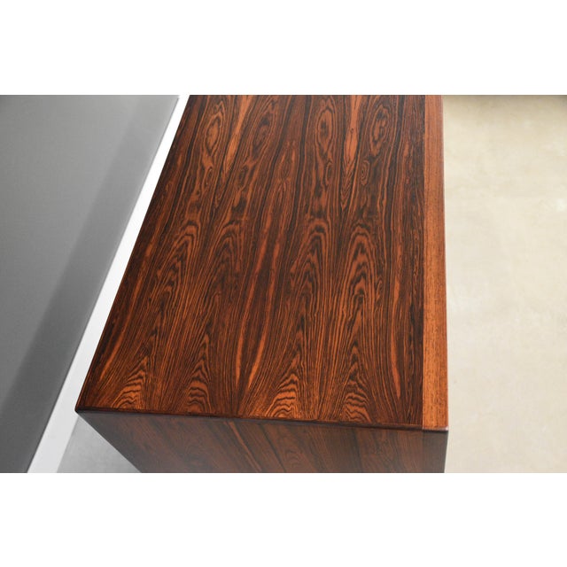 Brown 1960s Refinished Danish Modern Rosewood Armoire Dresser by Sven Madsen for Falster For Sale - Image 8 of 12