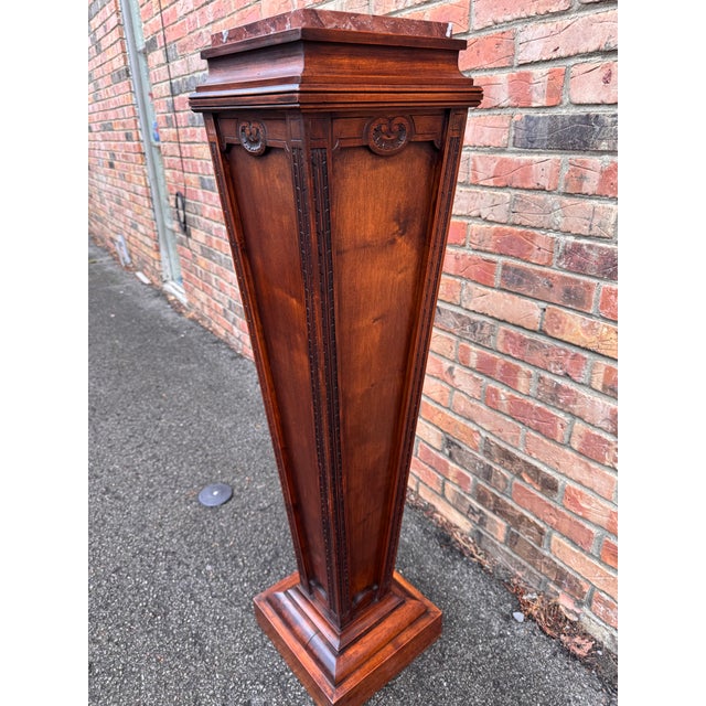 Early 19th Century Antique Regency Pedestal in Wood and Marble For Sale - Image 5 of 7