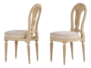 A Pair of French Louis XVI Style Painted Side Chairs, C 1900.