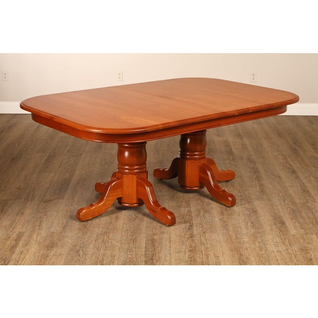 High Quality American Made Amish Crafted Solid Cherry Dining Table. This Table Features A Rectangular Top With Rounded...