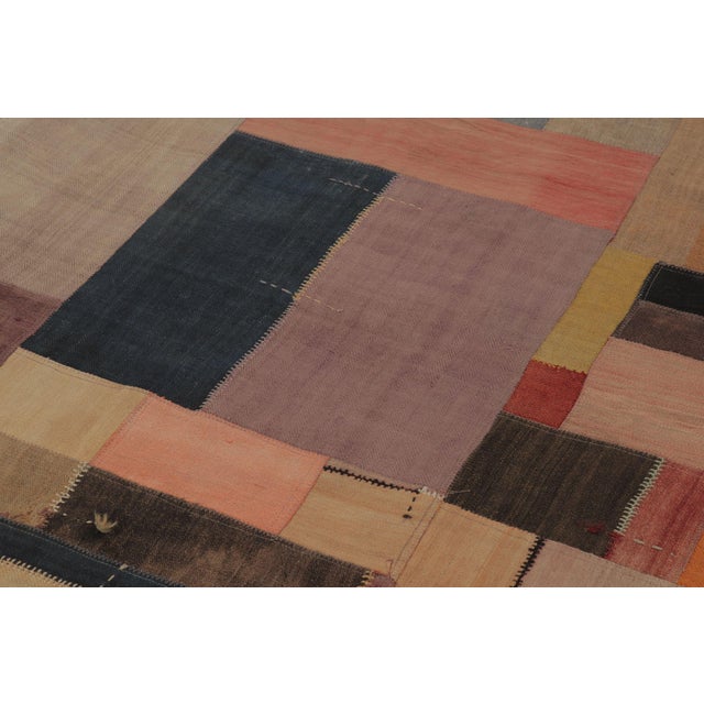 Traditional Vintage Turkish Patchwork Rug With Multicolor Geometric Design - Rug & Kilim For Sale - Image 3 of 9