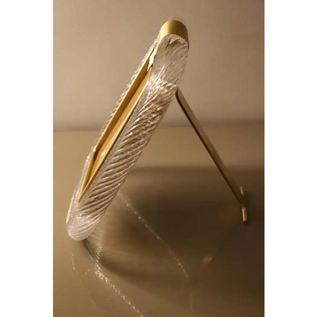Crystal Twisted Murano Glass and Brass Picture Frame by Barovier E Toso For Sale - Image 16 of 18