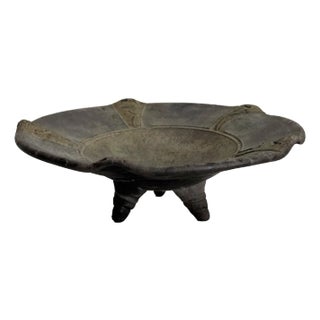 1970s Raku Footed Bowl, Signed For Sale