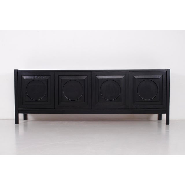 Black Brutalist Blackened Oak Sideboard, 1970s For Sale - Image 8 of 8