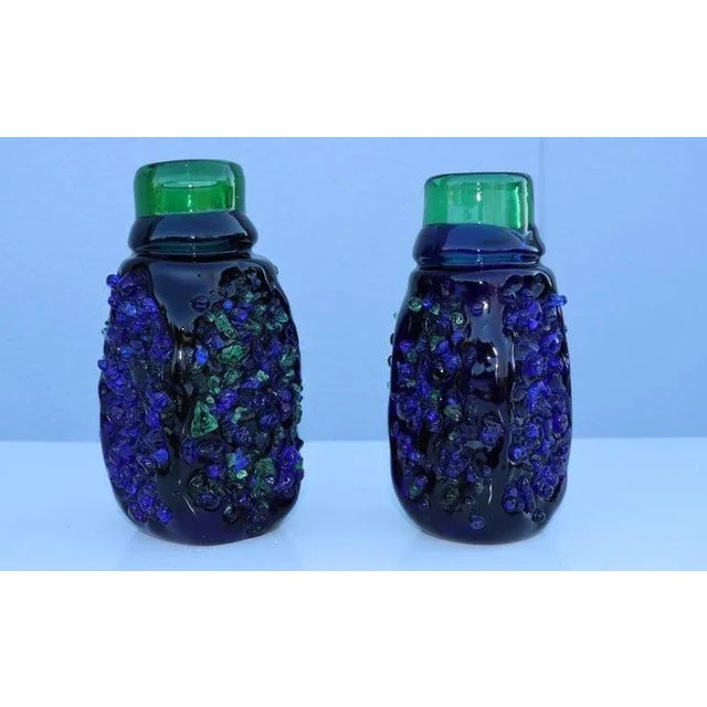 1940s 1940s Brutalist Style Murano Glass Vases - A Pair For Sale - Image 5 of 13