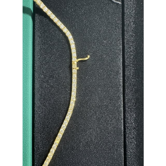 Modern 14k Yellow Gold Natural Diamond Tennis Necklace 11.8 Ct For Sale - Image 3 of 6