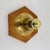 1970s Vintage Hexagonal Wall Lamp with Pine Wood and Brass, 1970s For Sale - Image 5 of 16