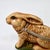 Brown Vintage Wesson Folk Art Chalkware Bunny Rabbits Pushing Cart of Eggs Figurines-a Pair For Sale - Image 8 of 16