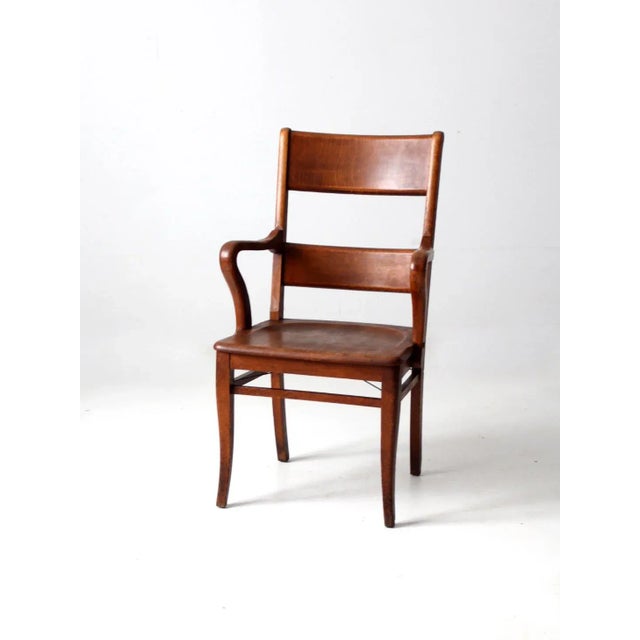 Antique Oak Office Chair For Sale - Image 11 of 11