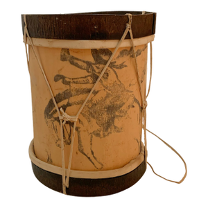 Vintage Cowboy Bronc Rider Decorative Drum
