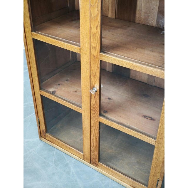 Czech Oak Glass Bookcase from a Baťa Factory, 1930s For Sale - Image 10 of 18