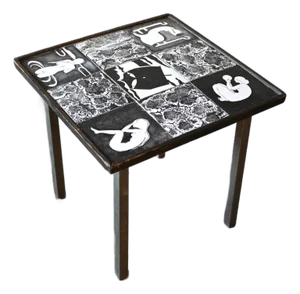 Danish Tile Art Side Table
