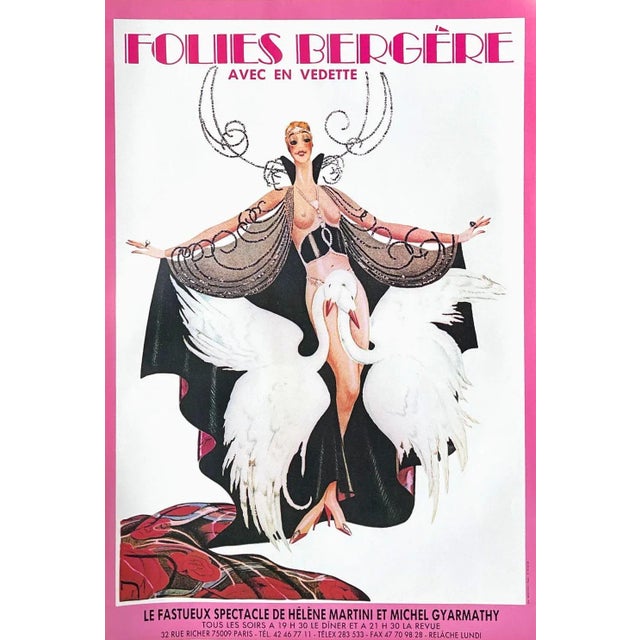 Art Deco 1980 Folies Bergères Poster For Sale - Image 3 of 3