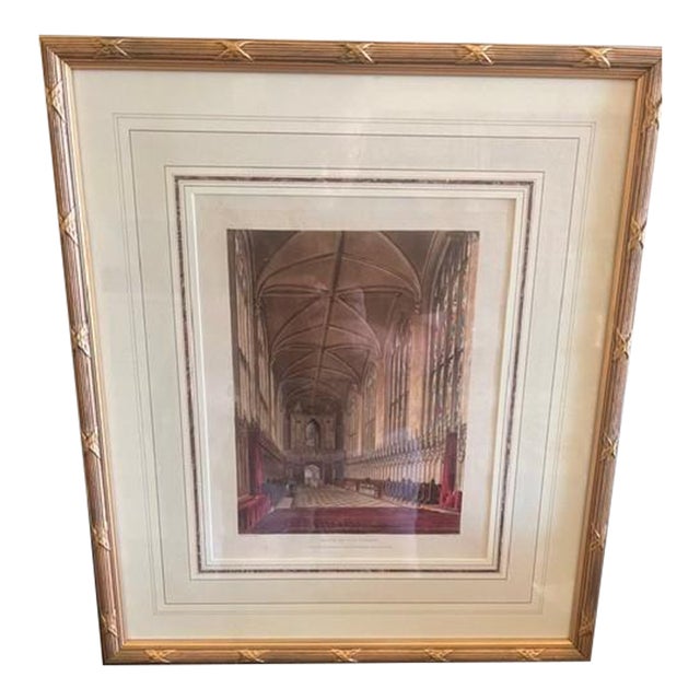 Antique Art Print - Chapel of New College - Oxford For Sale
