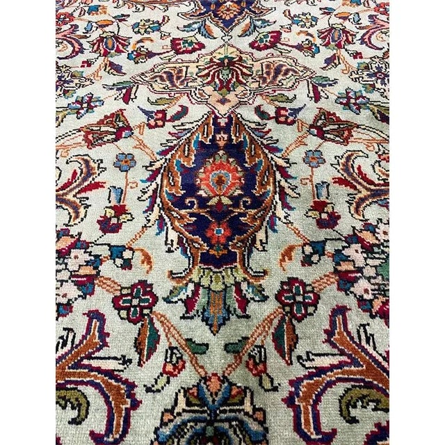 1970s Old Persian Tabriz Area Rug 7’10” X 11’4″ For Sale - Image 4 of 13