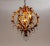 Mid Century Spherical Gilt Leaves & Crystal Chandelier For Sale - Image 10 of 12