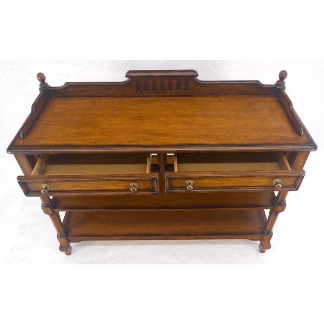 Liz Clairborne Spanish Colonial 2 Drawers 3 Tier Fruitwood Sideboard Server MINT For Sale - Image 17 of 18