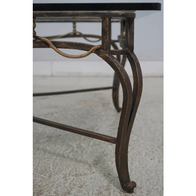 Regency Style Iron Base Tassel Design Coffee Table For Sale - Image 9 of 14