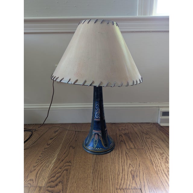Art Nouveau Vintage Ceramic Lamp From Damascus Holland. For Sale - Image 3 of 7