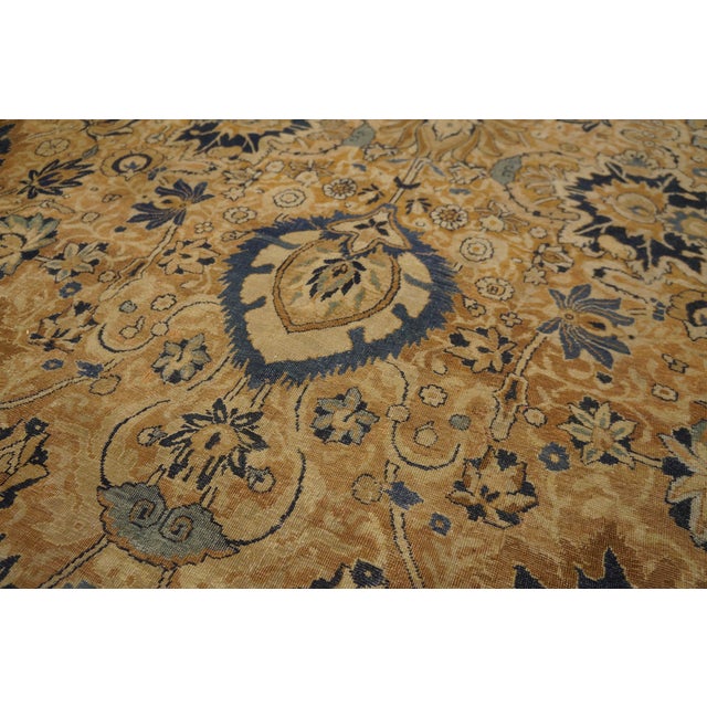 Early 20th Century Luxurious Beige Background With Special Allover-Floral Design Antique Persian Kirman Rug For Sale - Image 5 of 12