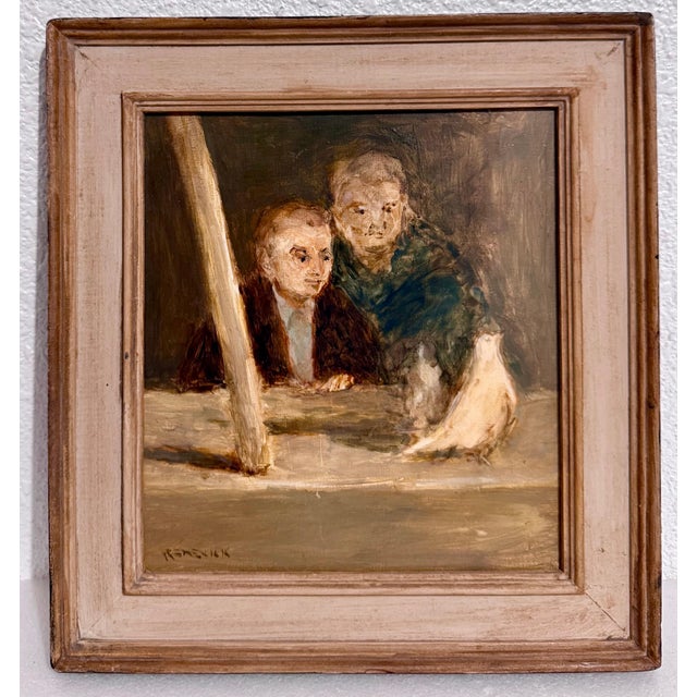 Seymour Remenick (American, 1923-1999) Oil on board Dimensions: 10.5 x 9.5 in, 14.5 x 13.25 in (framed). Hand signed lower...