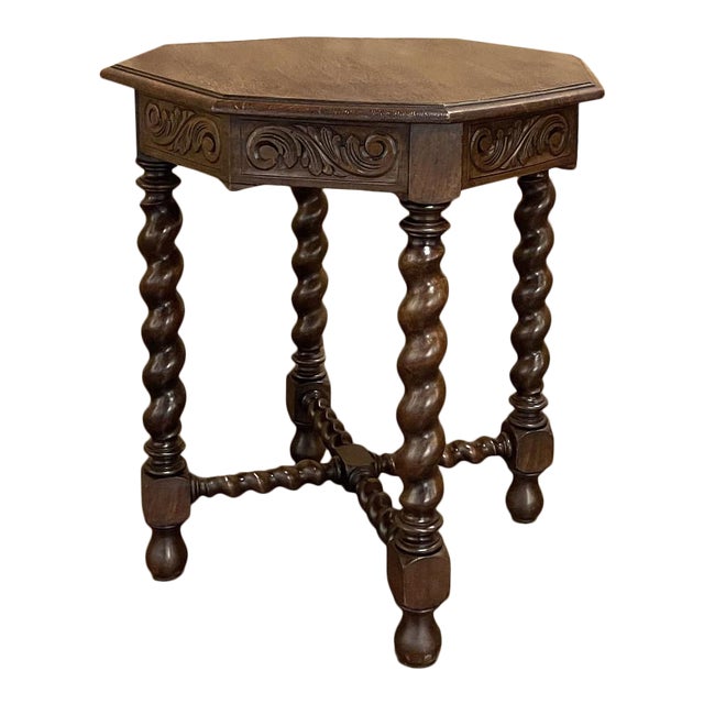 Antique barley twist end table cheap