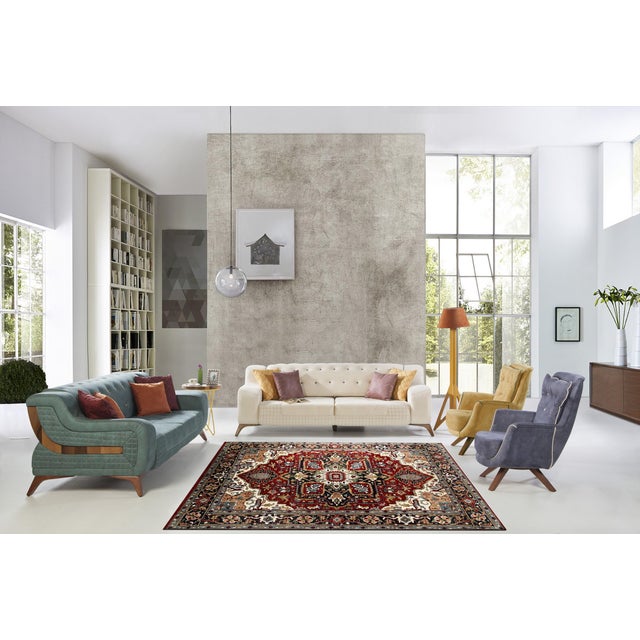 10x14 Louie Oriental Red Medallion Traditional Hand Knotted Wool Carpet Rug For Sale - Image 4 of 6