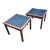 Vintage Slate and Oak Accent Side Tables, a Pair For Sale