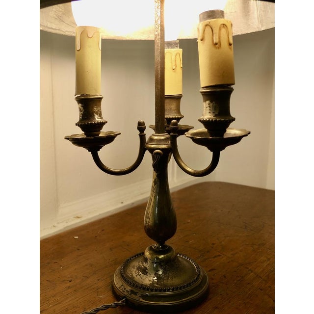 French Silver-Plated Triple Bouillotte Desk Lamp, 1890s For Sale - Image 6 of 11